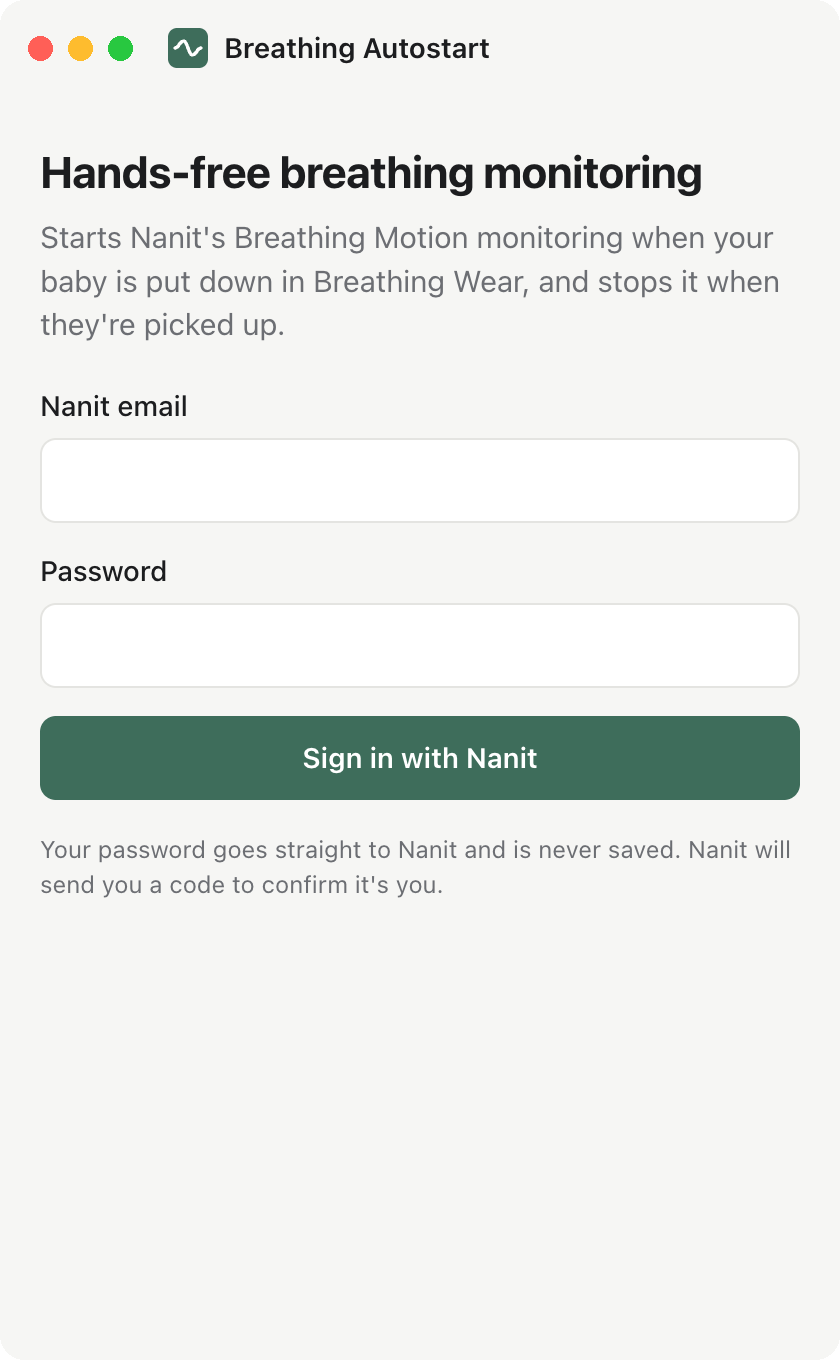 Sign in with your Nanit account