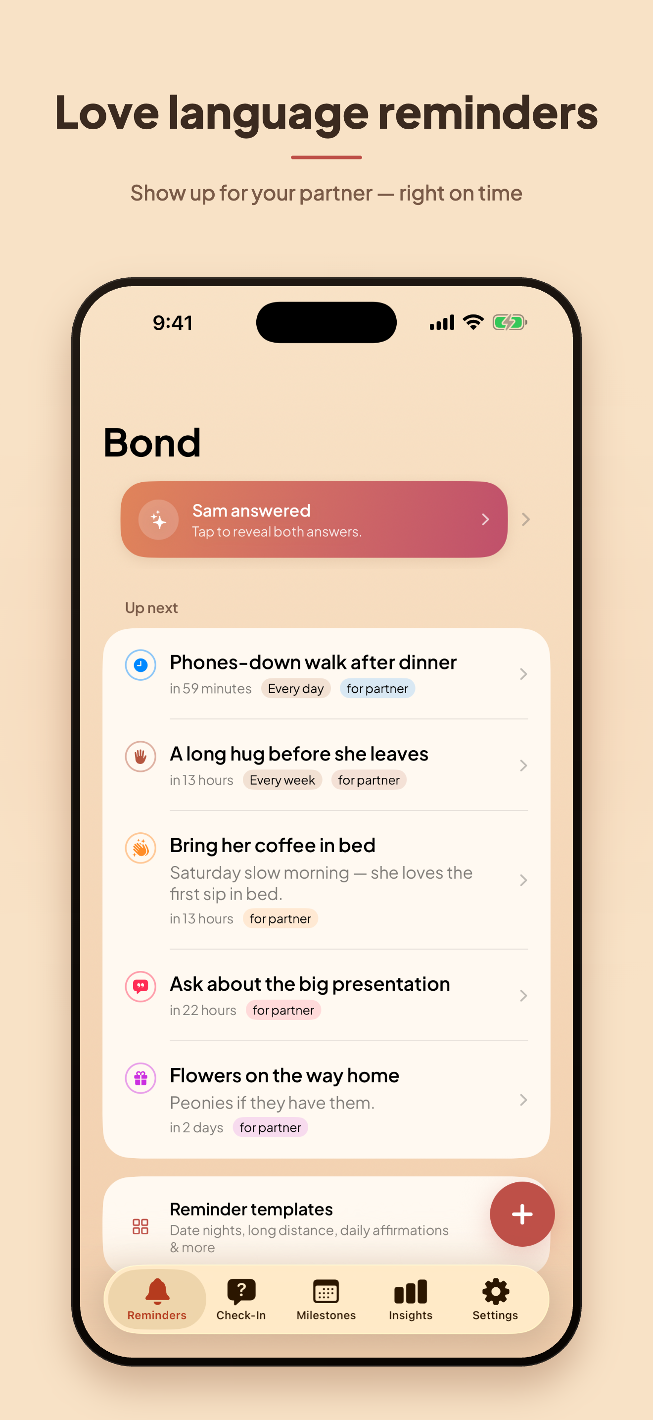 Love language reminders &mdash; show up for your partner, right on time