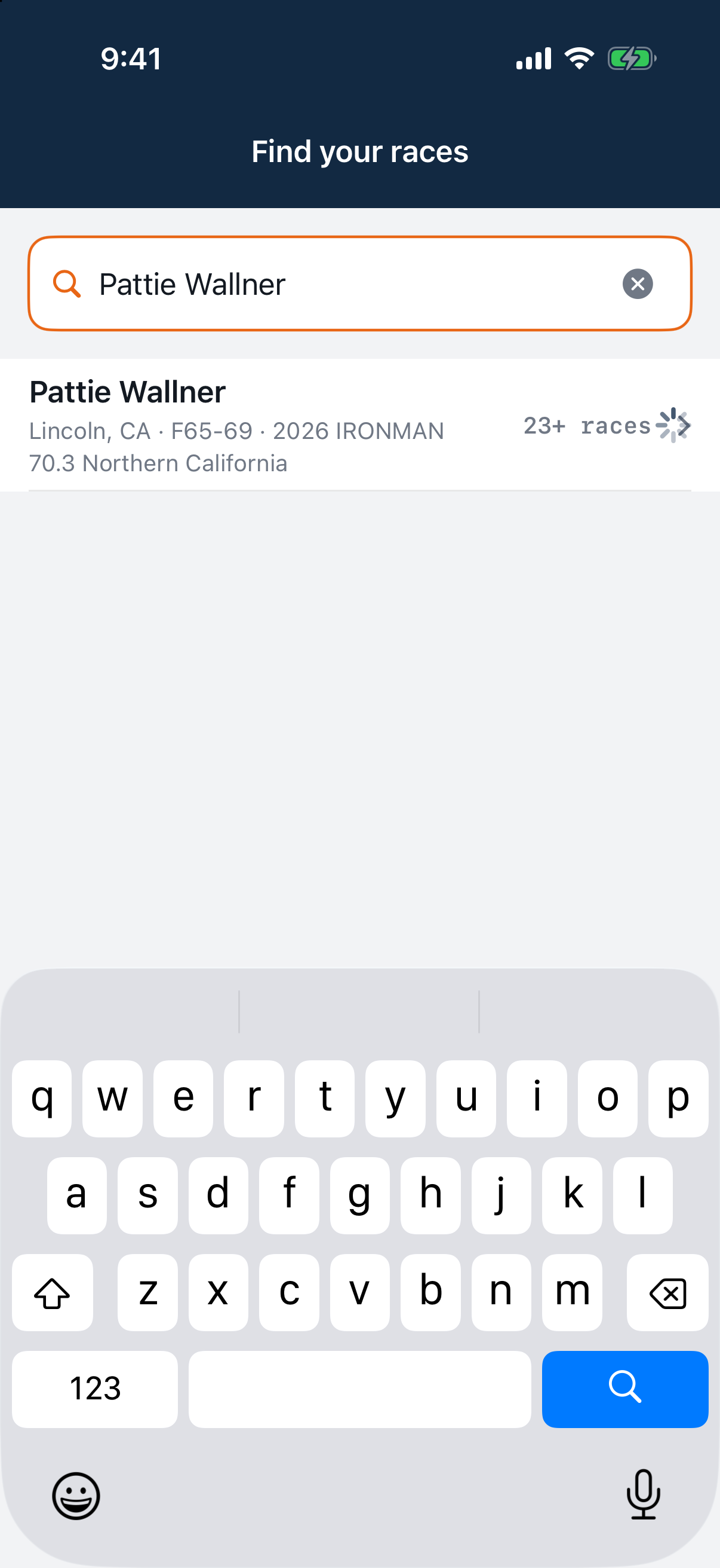 Search once and find your published race results