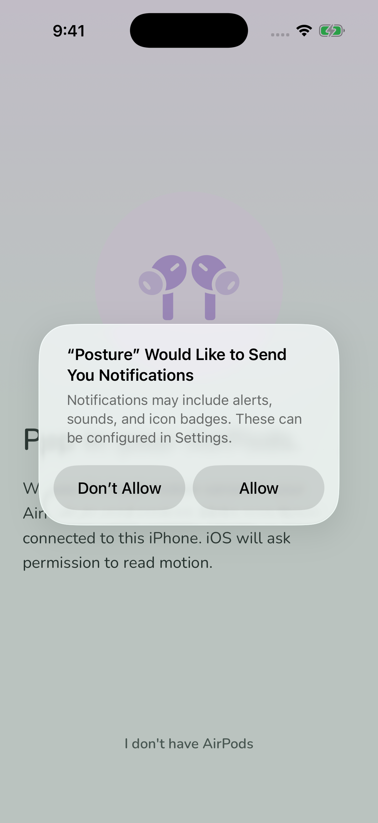 Quick check-in. — Log how you're sitting in one tap