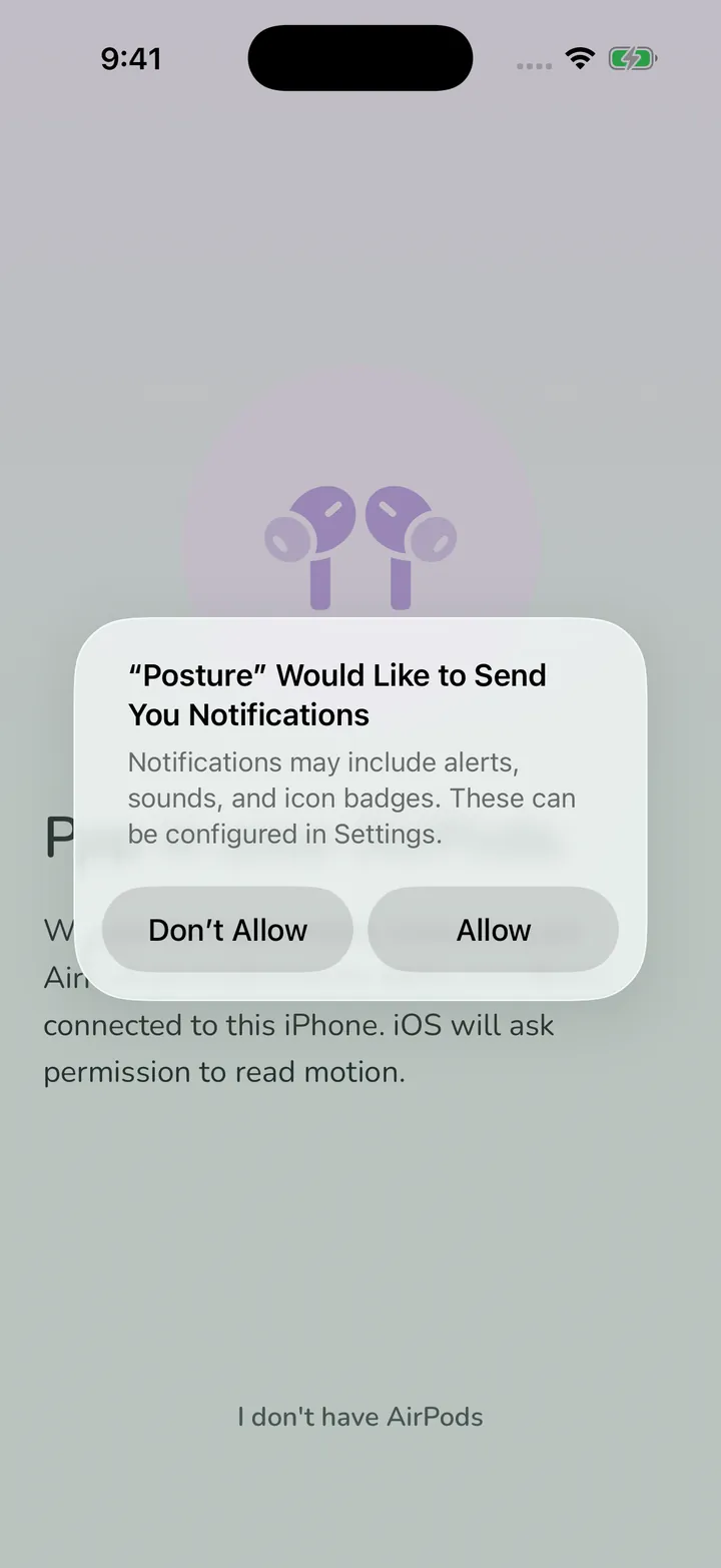 Quick check-in. Log how you're sitting in one tap