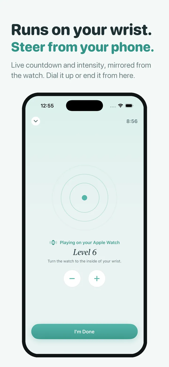Turn it up or down. Live intensity control mid-session