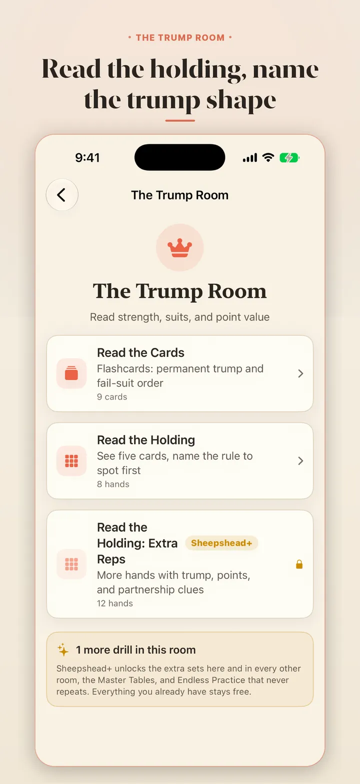Read the holding. &middot; Matching five cards to the rule they show