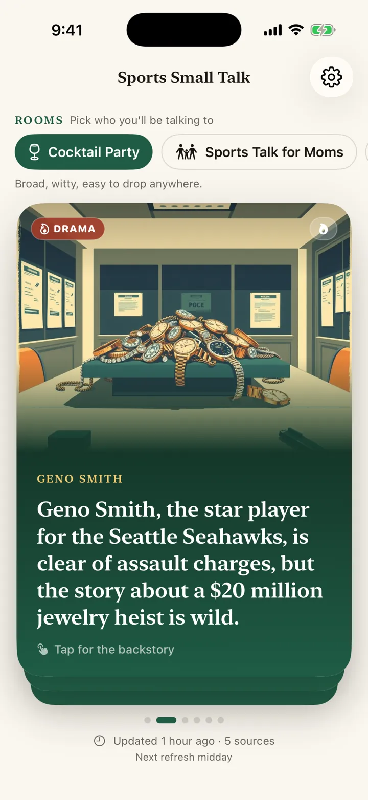 A witty talking point card backed by a real source