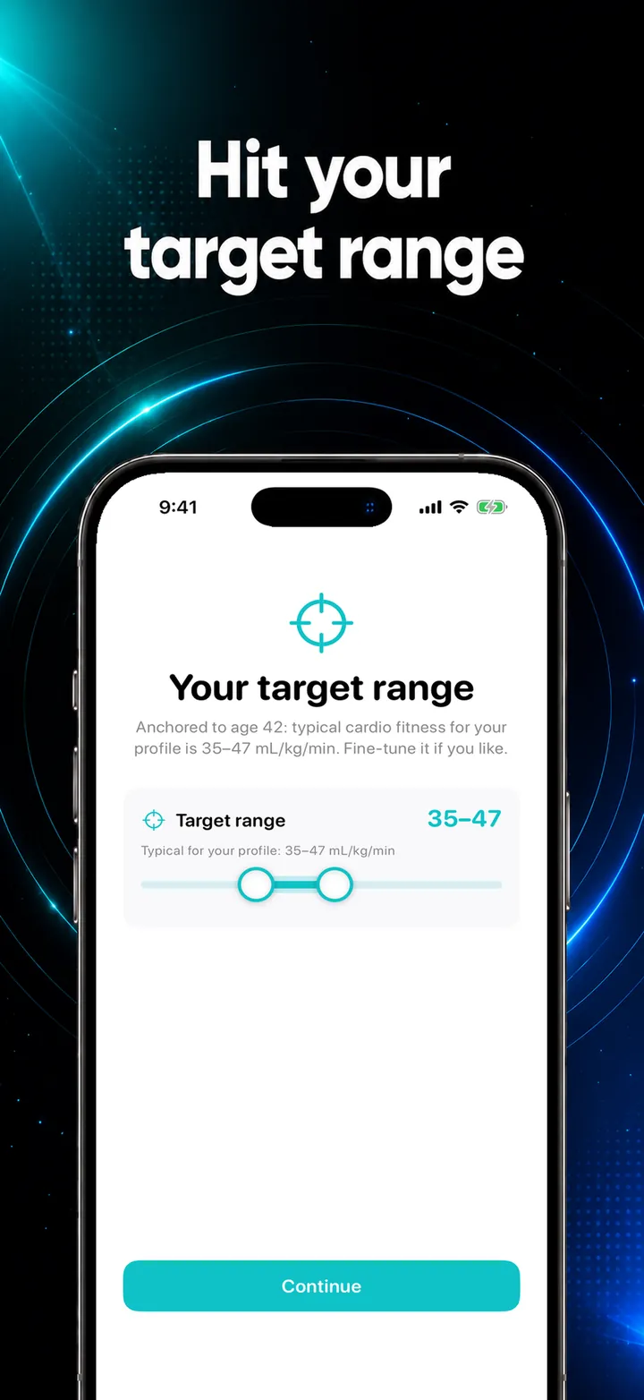 A target to aim at. Personal target range for your age and sex